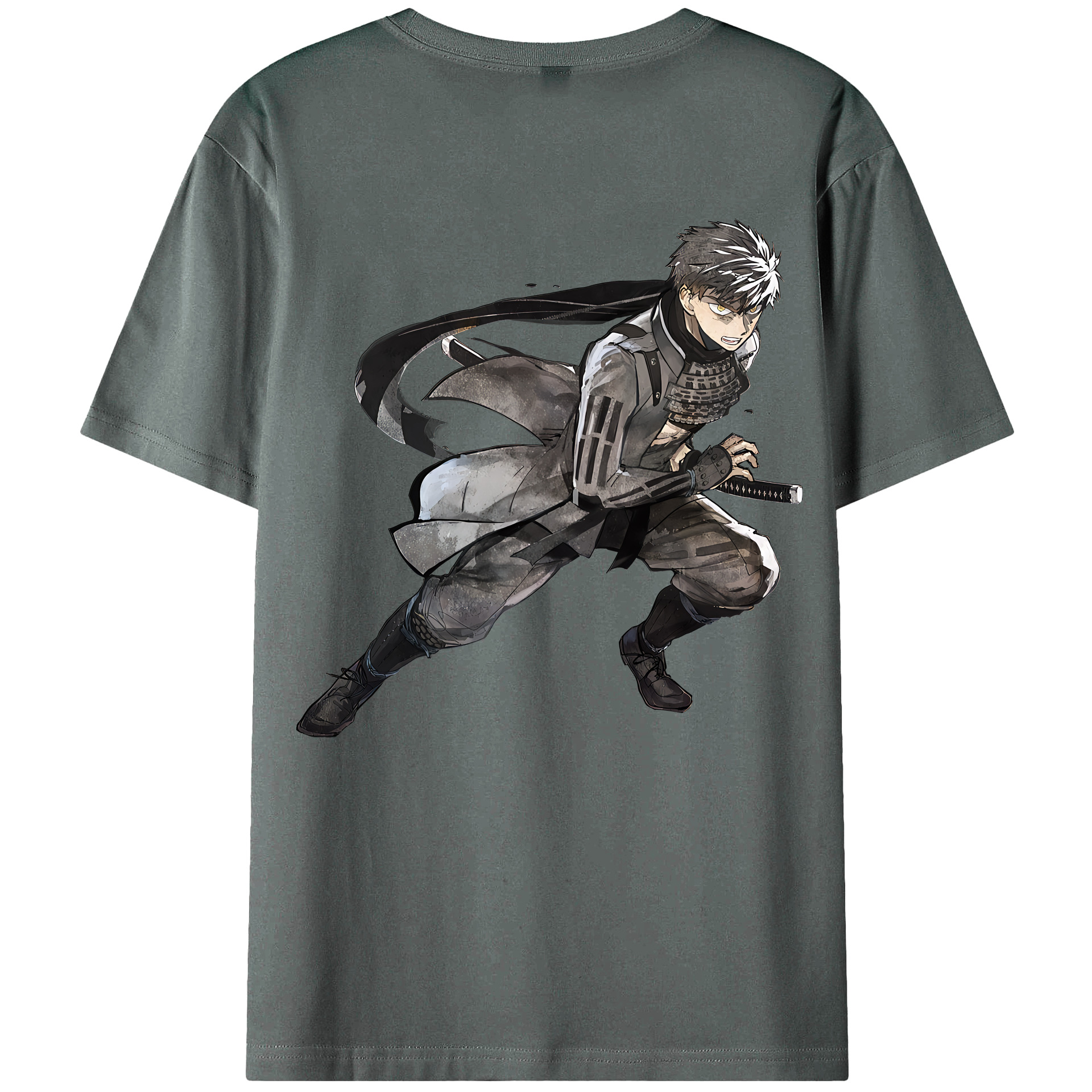 （画像用） 刀剣乱舞 Touken Ranbu 綿100％ メンズ半袖Tシャツ（バックプリント） 通気性